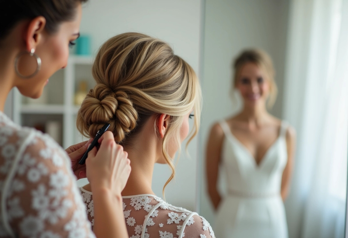 coiffure chignon de mariage